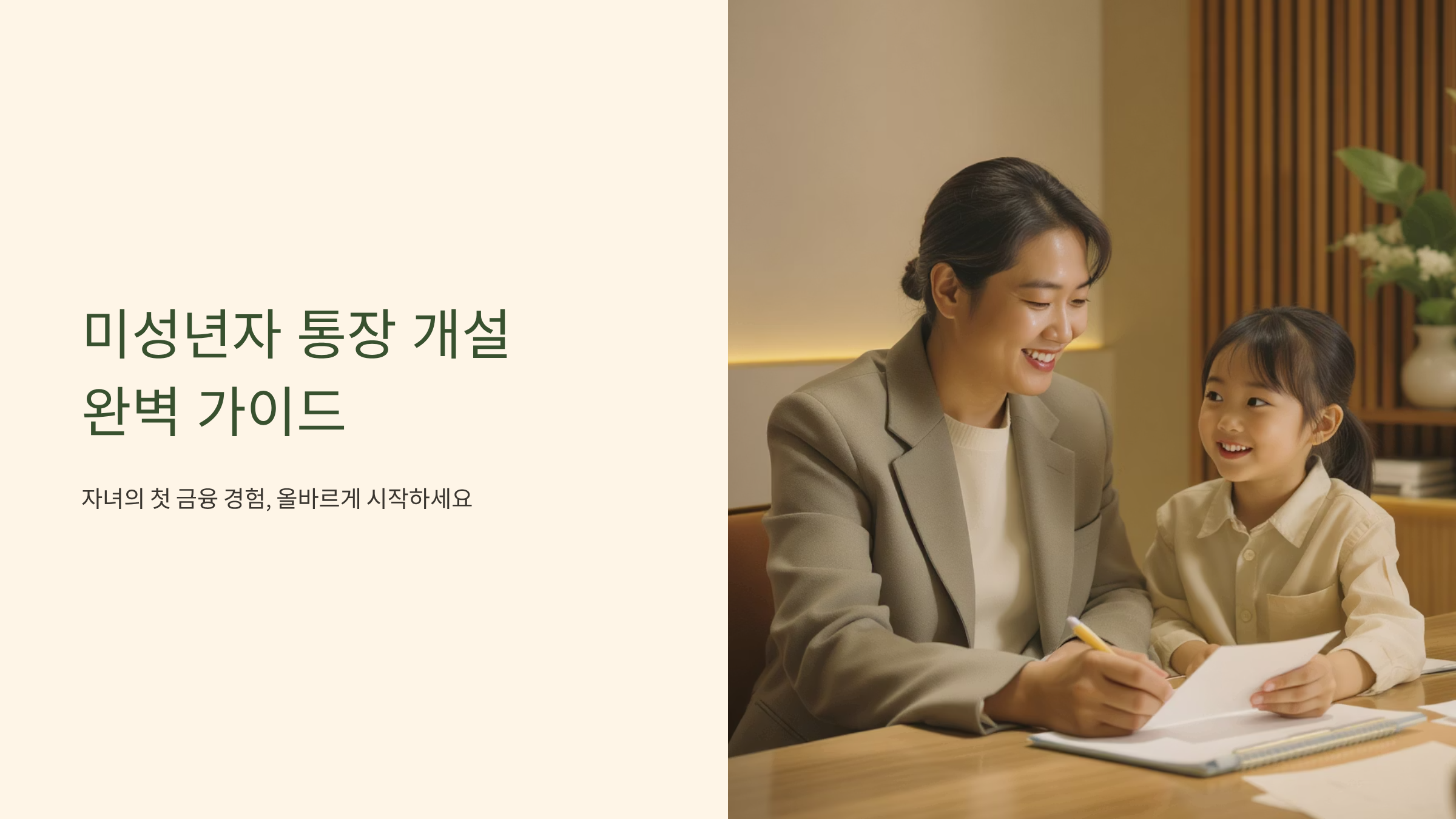 미성년자 통장 개설, 부모가 놓쳐서는 안 될 필수팁