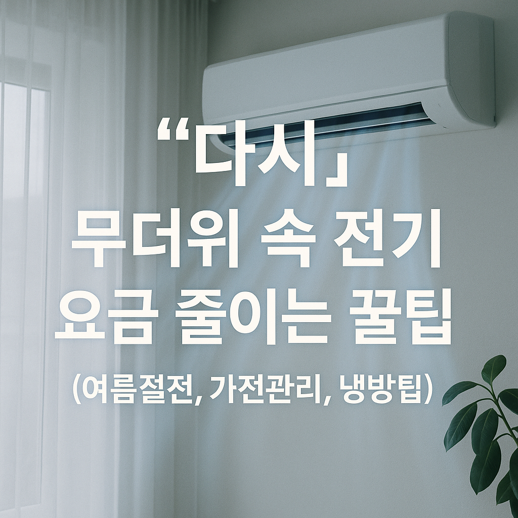 2025 여름 전기세 절약 노하우 (에어컨, 전력절감, 누진세)