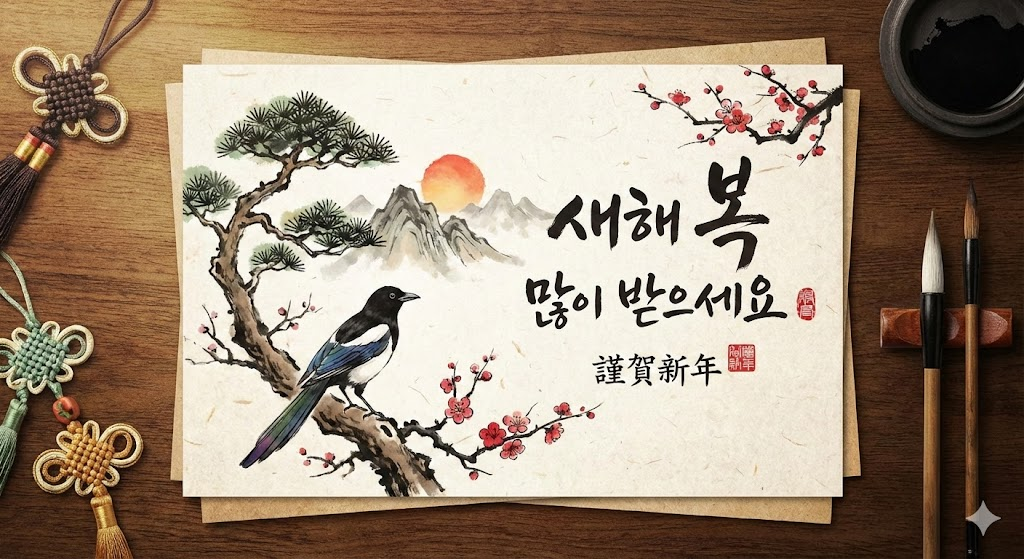 새해를 맞이하는 전통적인 연하장 문화