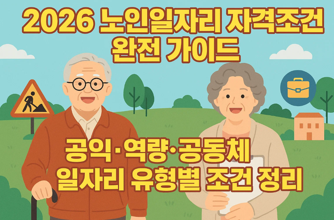 2026 노인일자리 자격조건 완전 가이드|공익·역량·공동체 일자리 유형별 조건 정리