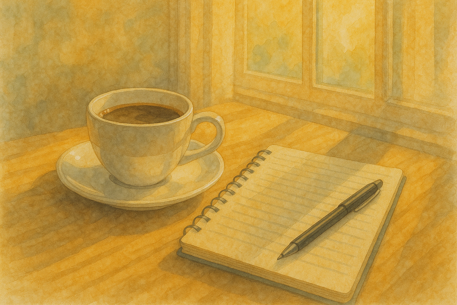 따뜻한 아침의 여유로운 순간