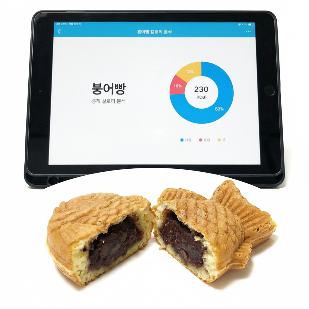 칼로리 정보가 포함된 팥 붕어빵 상세 썸네일 이미지