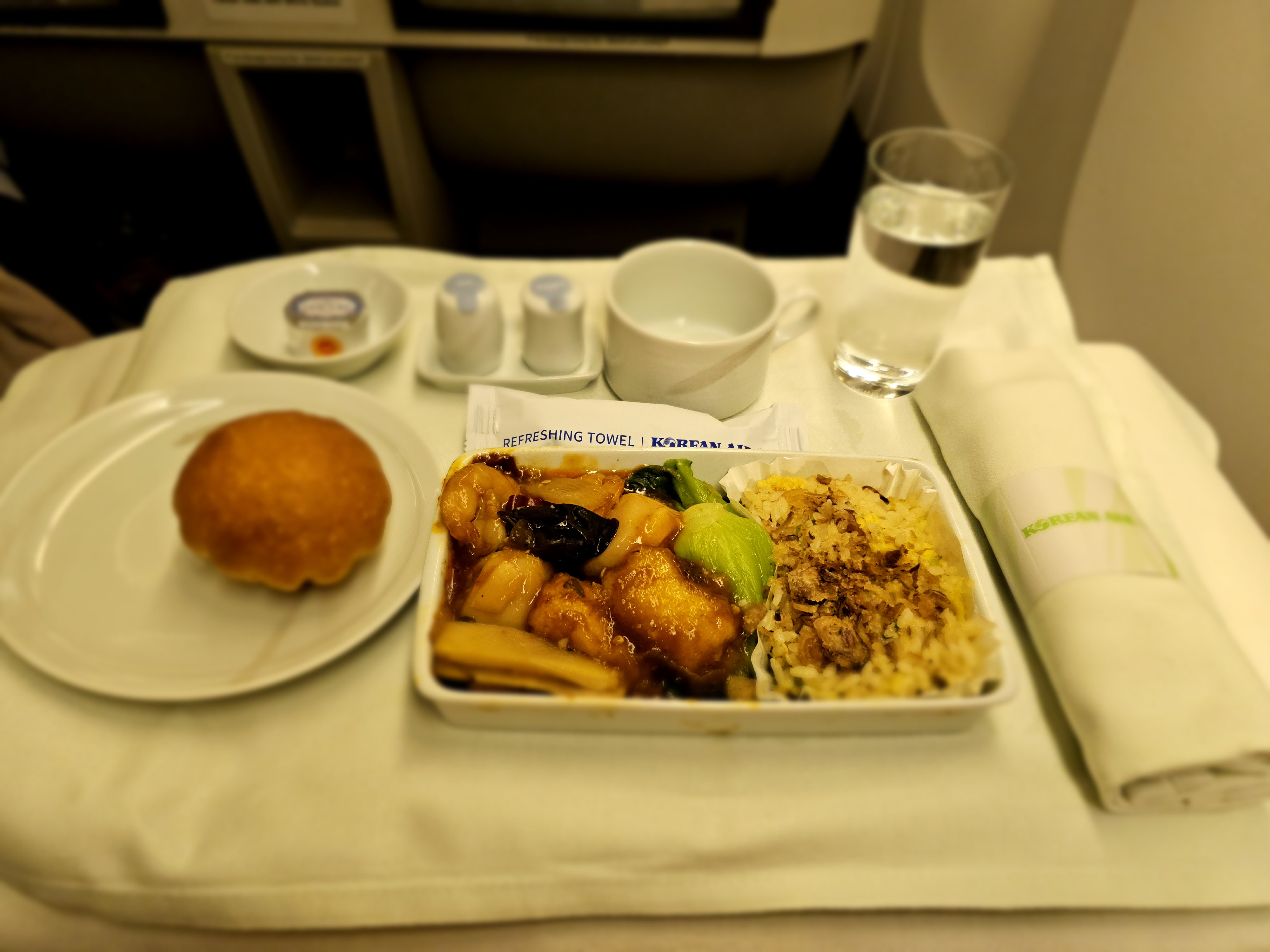 Business seat in-flight meals