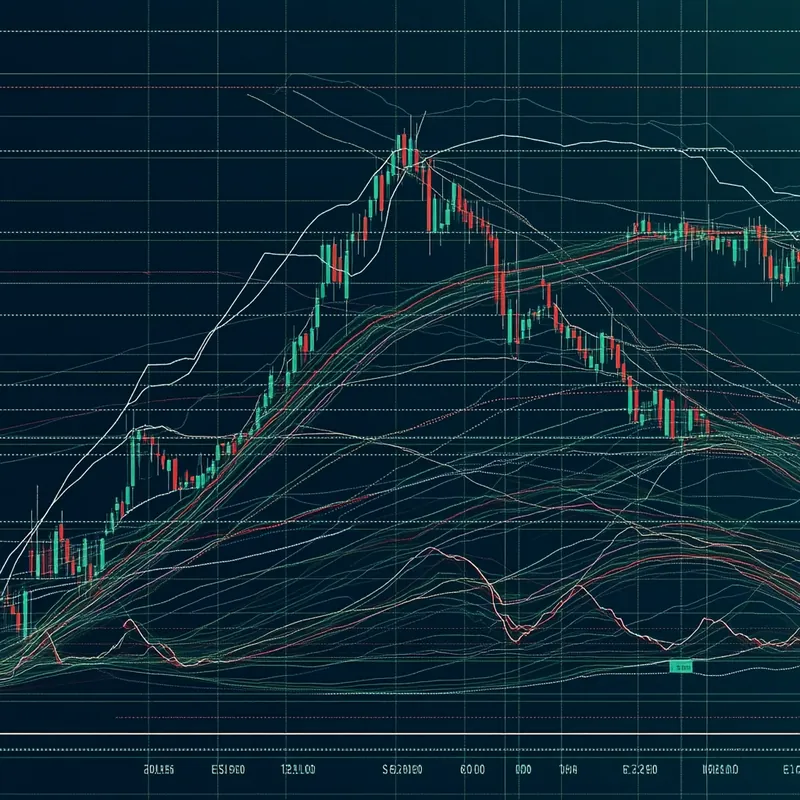 S&P 500 ETF의 고수익 성과를 보여주는 상세한 주식 시장 차트가 금융 성장과 성과를 명확히 강조하는 장면.
