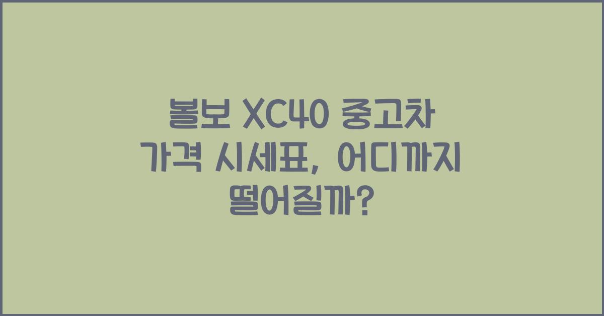 볼보 XC40 중고차 가격 시세표