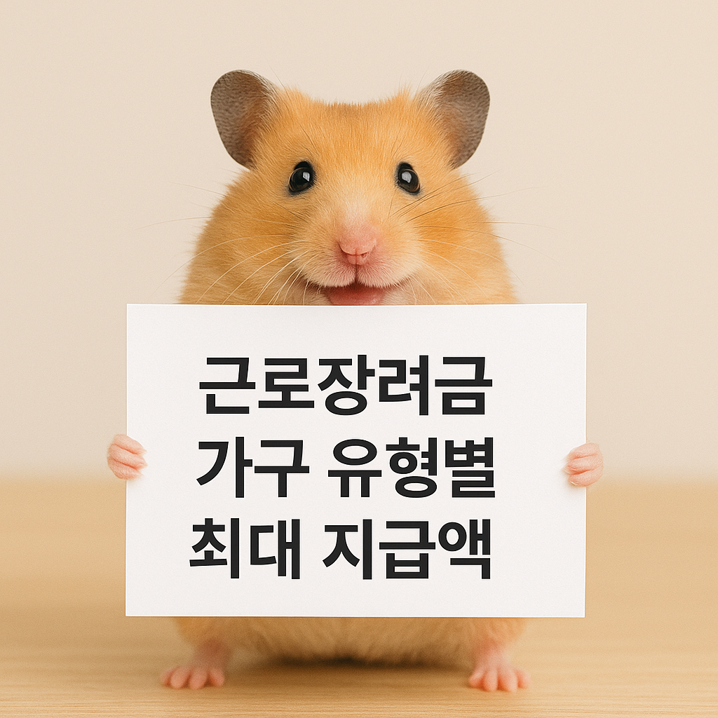 근로장려금 가구 유형별 최대 지급액 완벽 정리