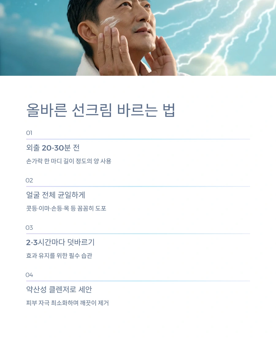 올바른 선크림 바르는 방법 단계별 안내