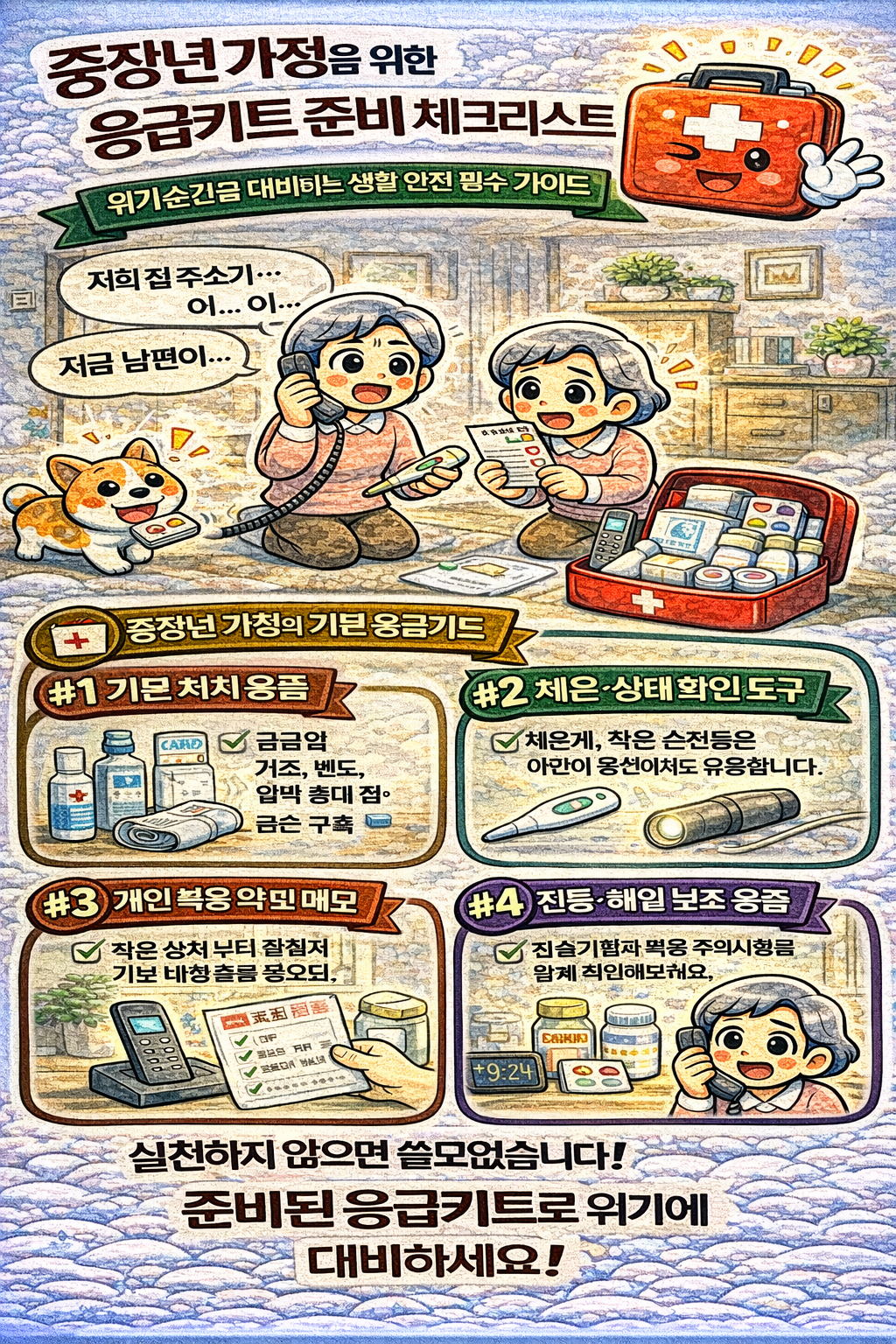 중장년 가정을 위한 응급키트 준비 체크리스트