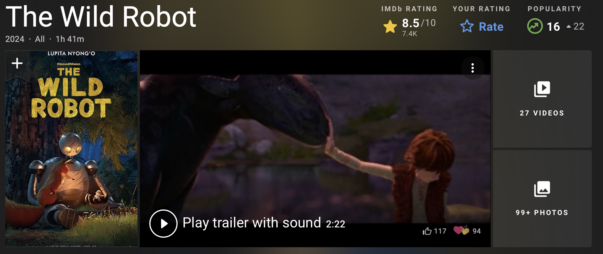 와일드 로봇 평점