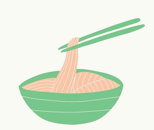 국수와 젓가락 이미지