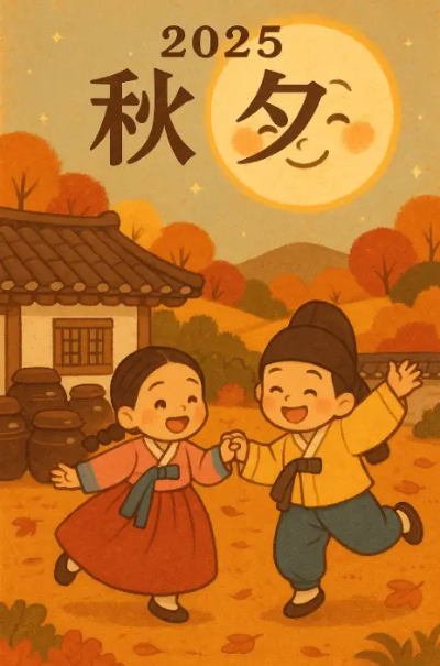 추석-한자-아이2명