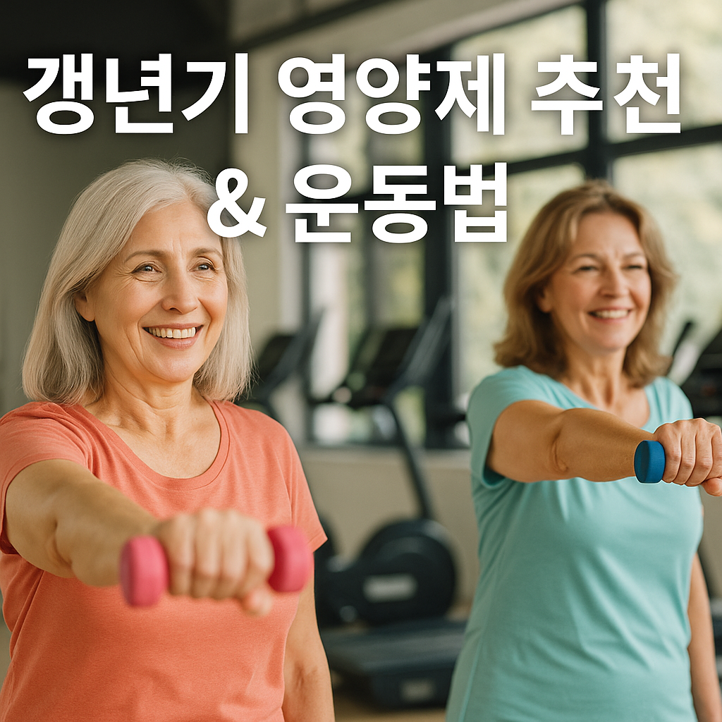 갱년기 영양제 추천 + 갱년기 운동법 관련 사진