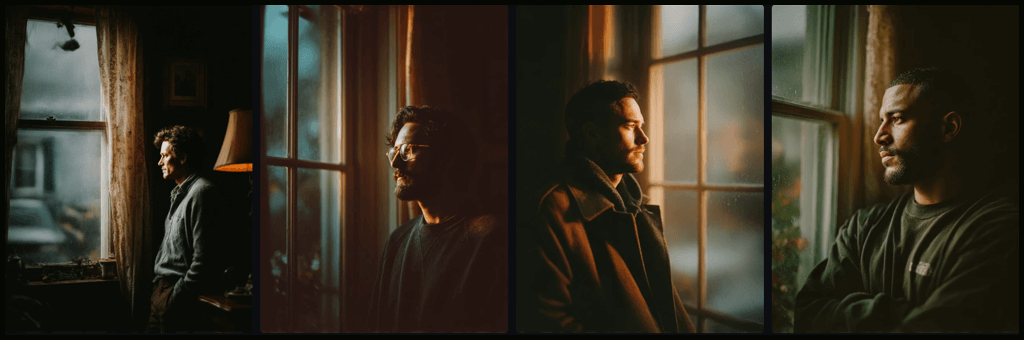 감성 키워드 moody만으로 적용한 인물 이미지_Midjourney