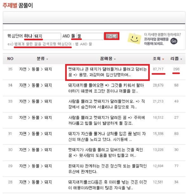 돼지한테물리는꿈-해몽