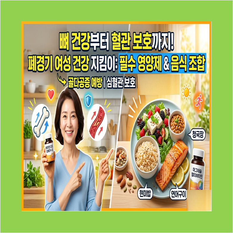 폐경기 여성 건강을 지키는 영양제와 음식 조합