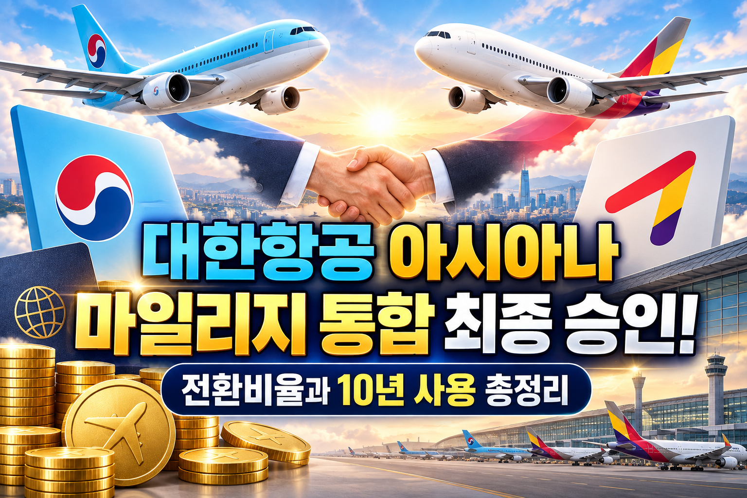 대한항공 아시아나 마일리지 통합 최종 승인! 전환비율과 10년 사용 총정리 관련 사진