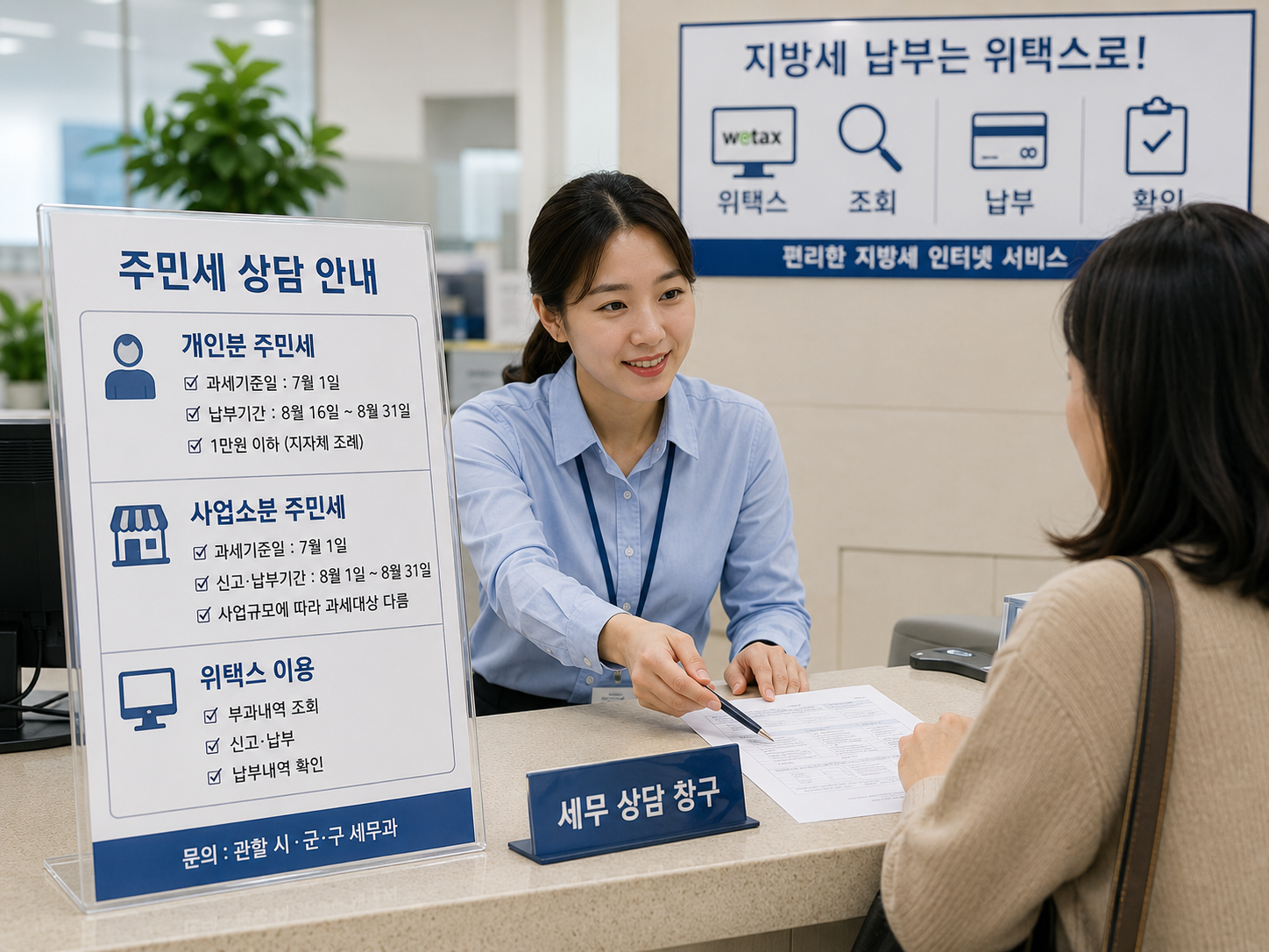 친절한 주민세 상담 창구