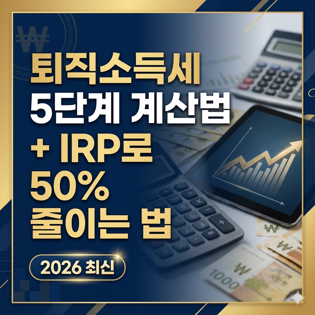 퇴직소득세 5단계 계산법 + IRP로 50% 줄이는 법 (2026 최신)