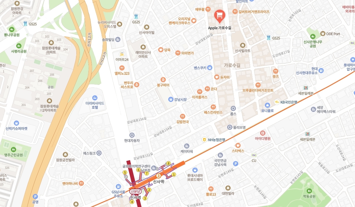Apple-가로수길-네이버-지도