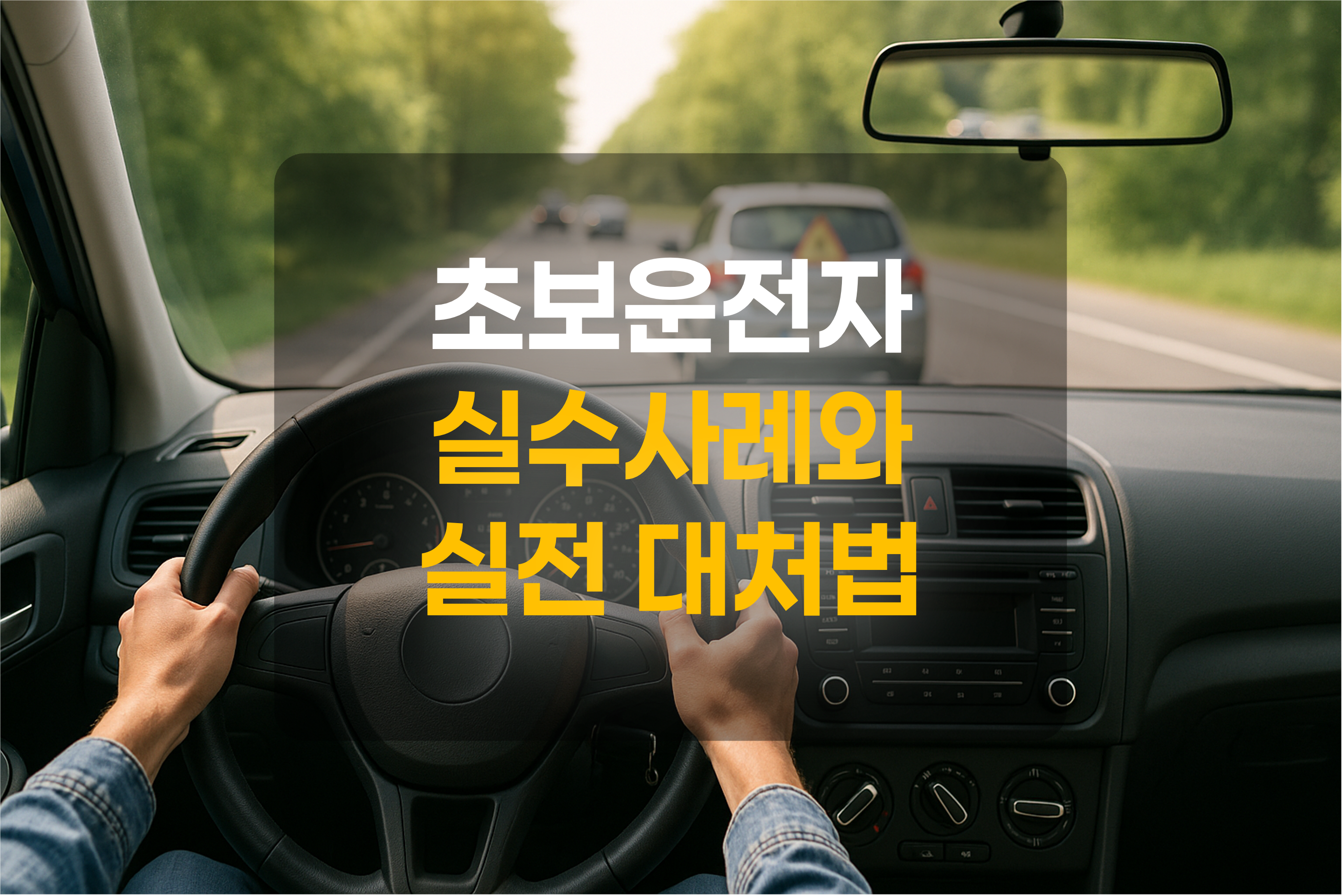 운전하는 상황을 묘사한 그림