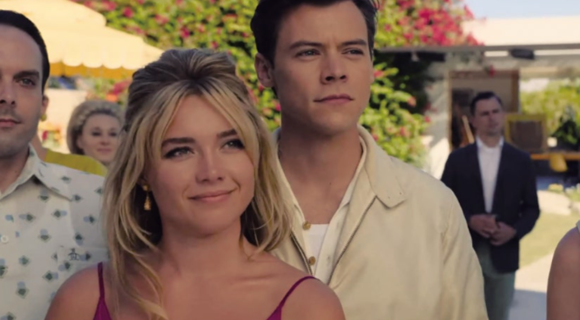 돈 워리 달링 영화에 출연하는 두 주인공 사진입니다.