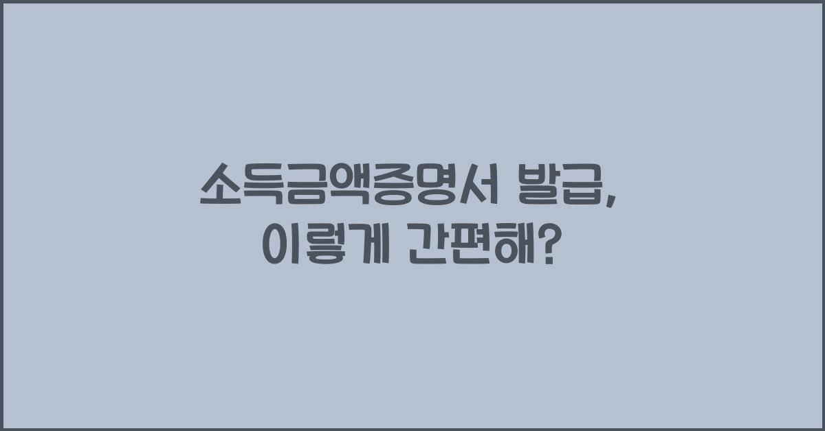 소득금액증명서 발급