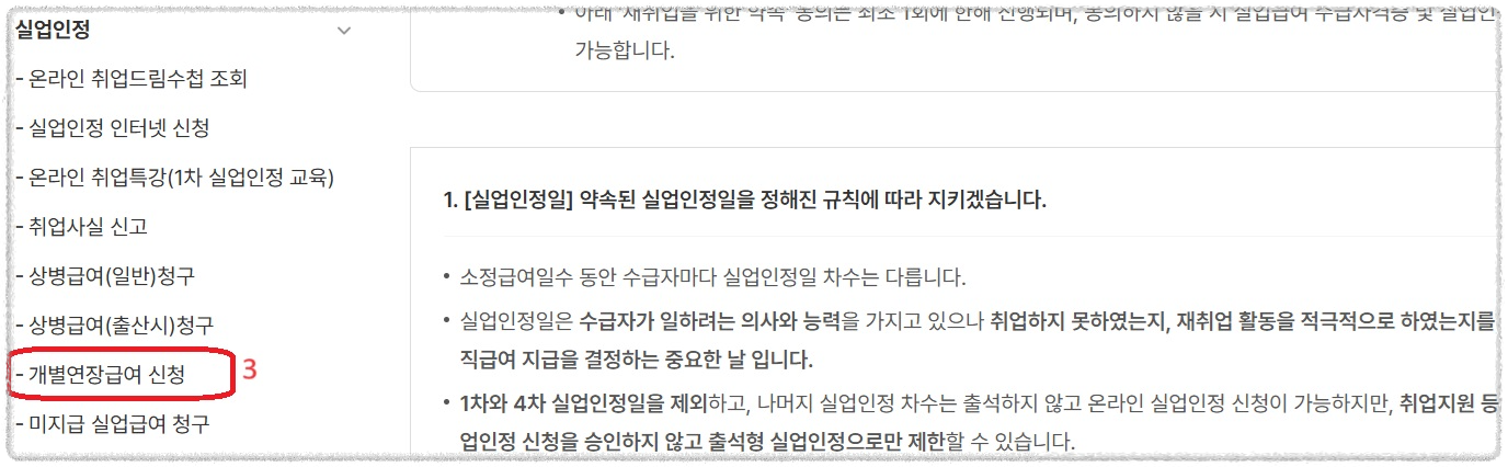 개별연장 급여