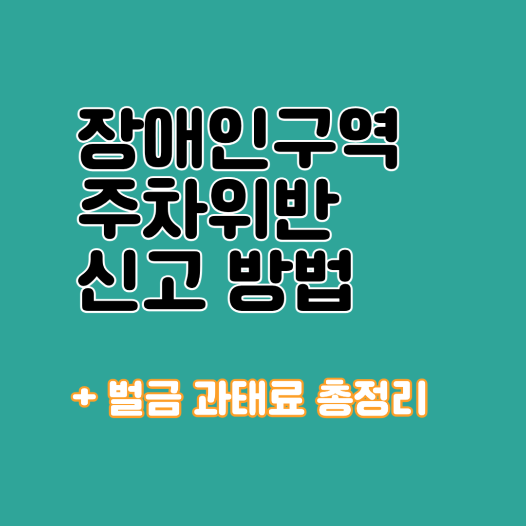 장애인구역 주차위반 신고방법