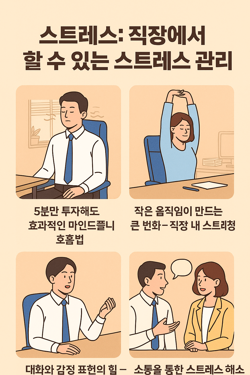 직장에서 할 수 있는 스트레스 관리