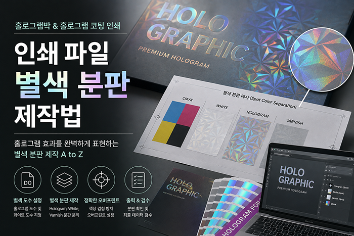 홀로그램박 및 홀로그램 코팅 인쇄 파일 별색 분판 제작법