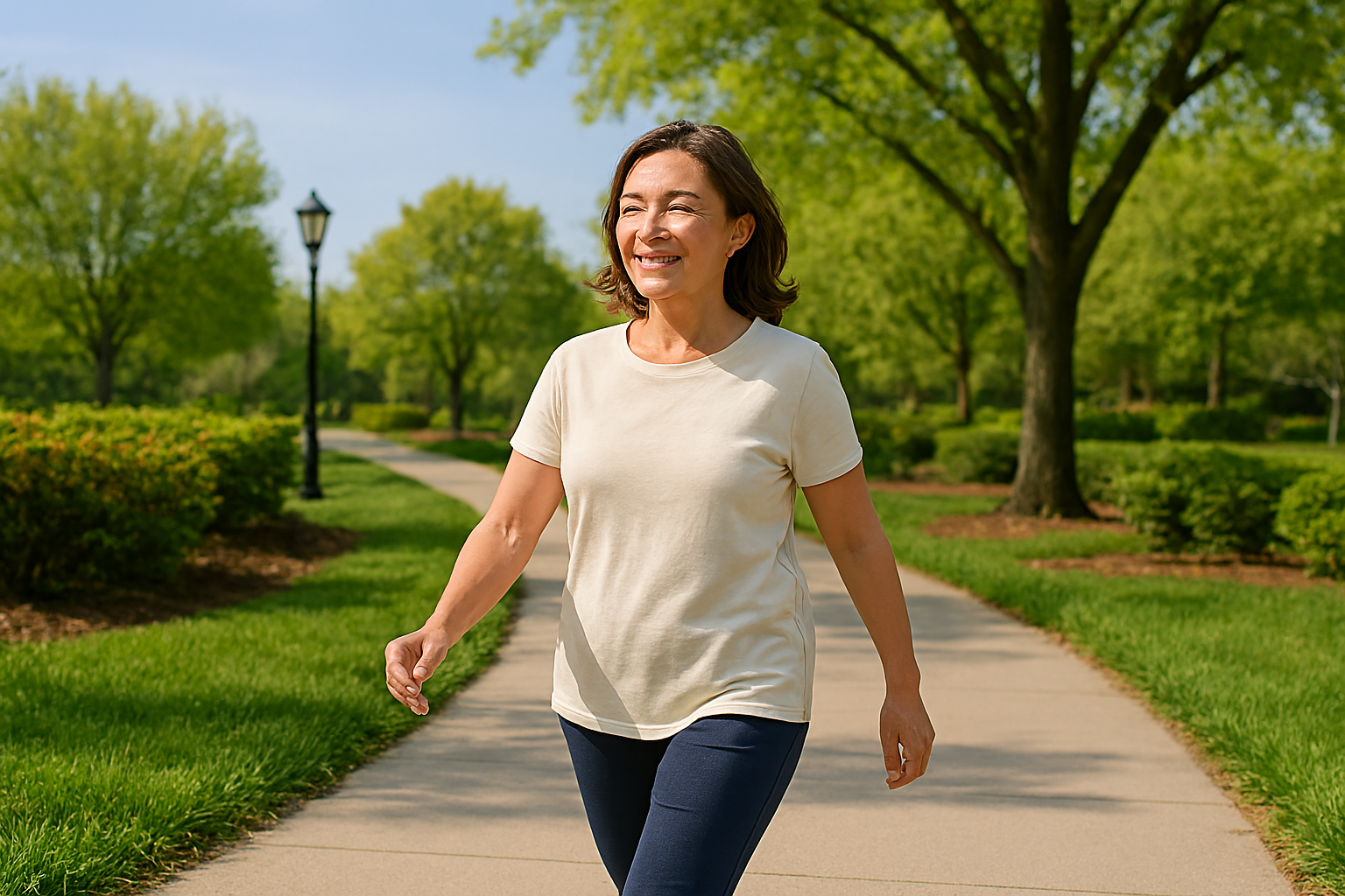 뼈 건강을 돕는 일상 속 걷기 활동 모습 이미지