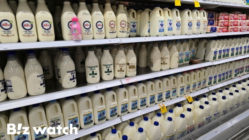 호주 대형마트 내 우유 매대