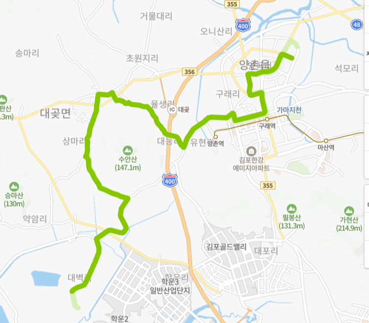 김포-86-1번-버스-노선-지도