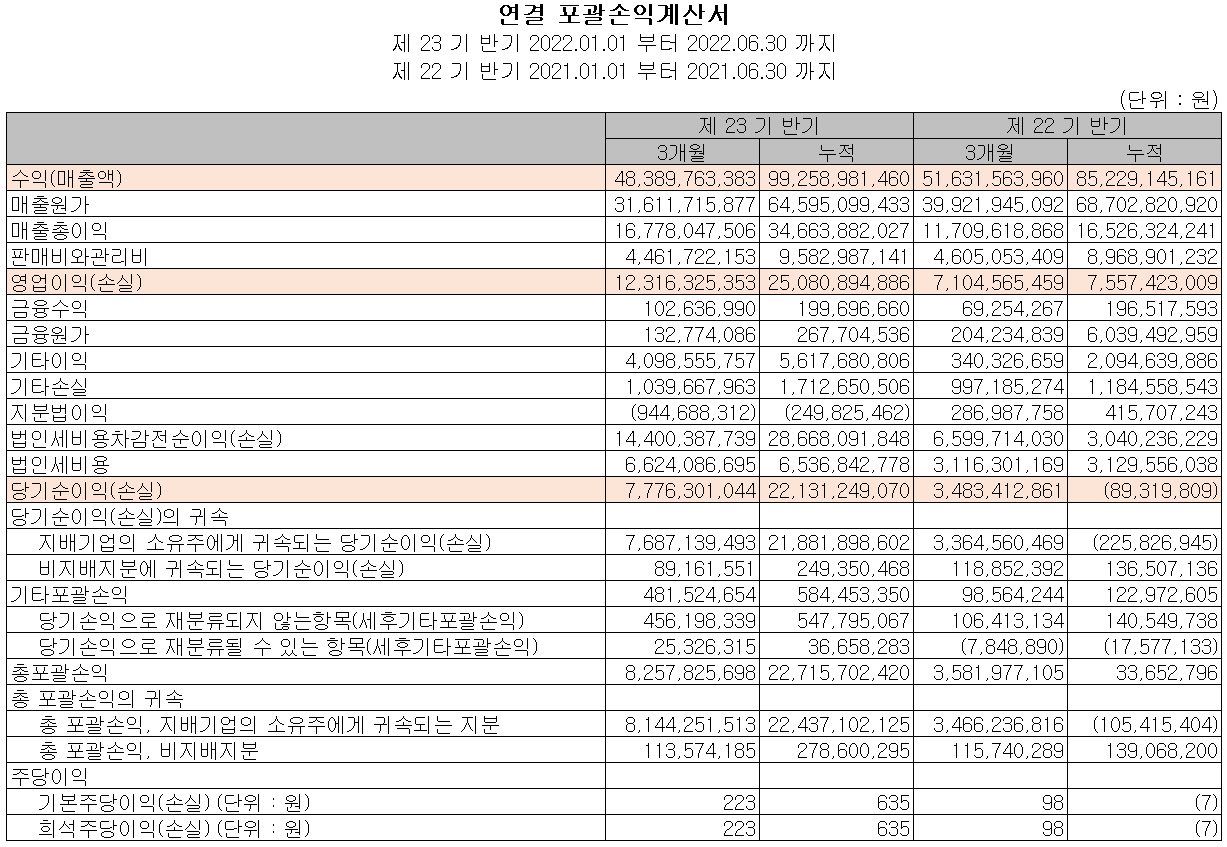 제주반도체 - 손익계산서