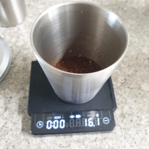 준 사이먼 듀얼 챔버 커피 레시피 드리퍼 2개로 따라하기_16g 원두 준비