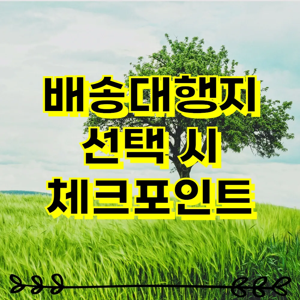 배송대행지 선택 시 체크포인트