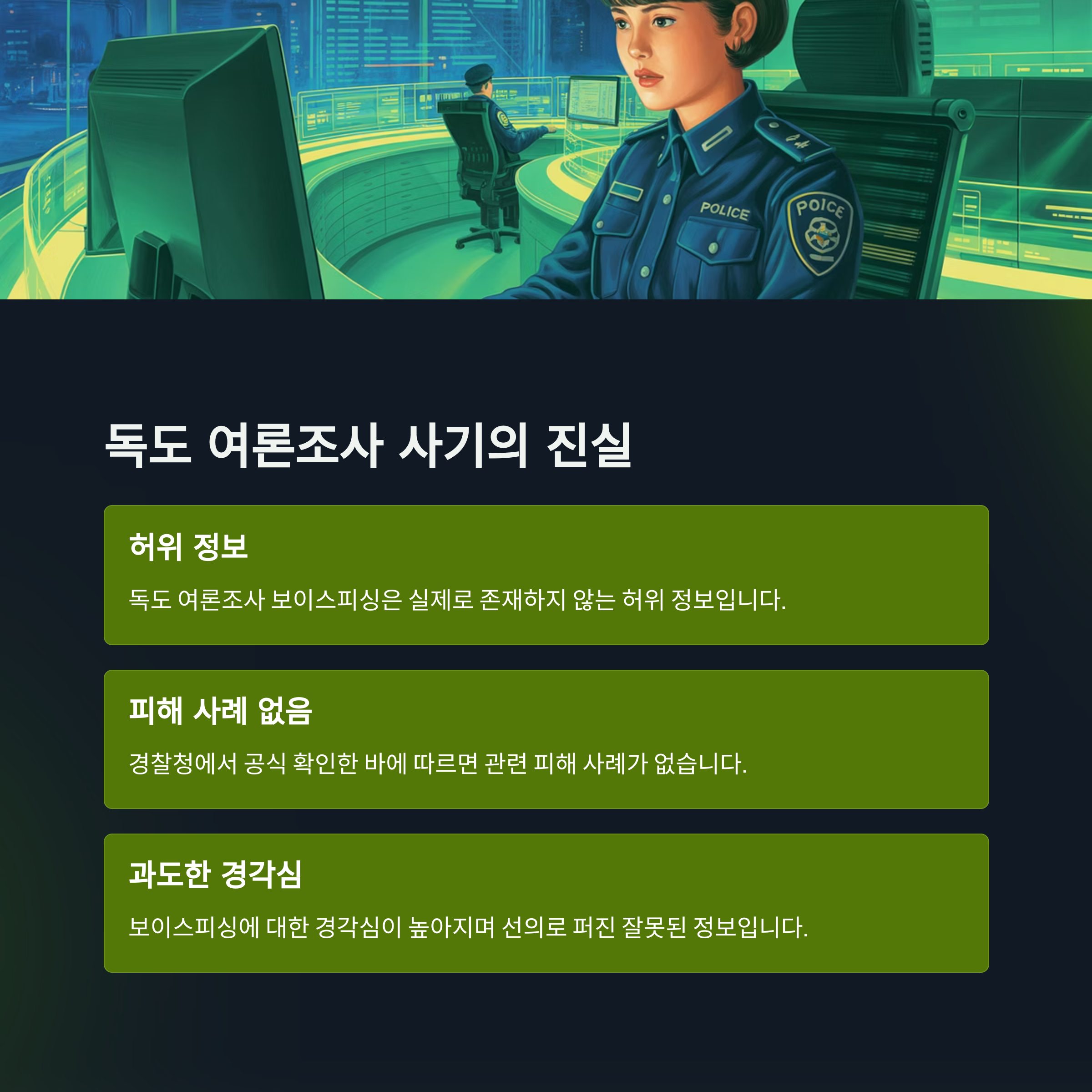 독도 여론조사 보이스피싱 사기 진실