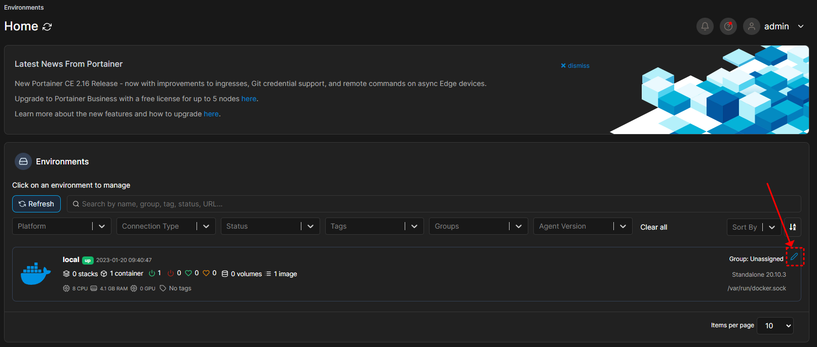 local docker modify