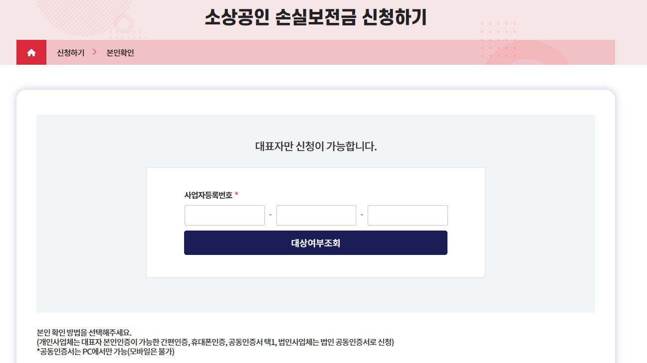 소상공인 손실보상금 신청대상