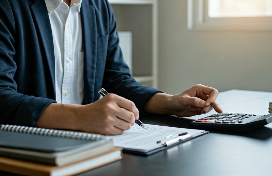 회계를 정리하는 남자