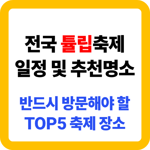 2025년 봄, 전국 튤립 축제 일정 및 추천 명소
