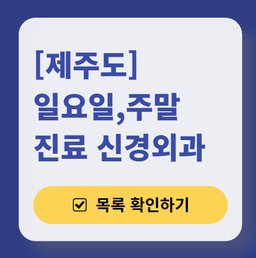 제주도 주말 진료 신경외과 목록 ❘ 토요일&middot;일요일&middot;공휴일 진료 병원 (어지럼증, 두통, 손발저림, 디스크)