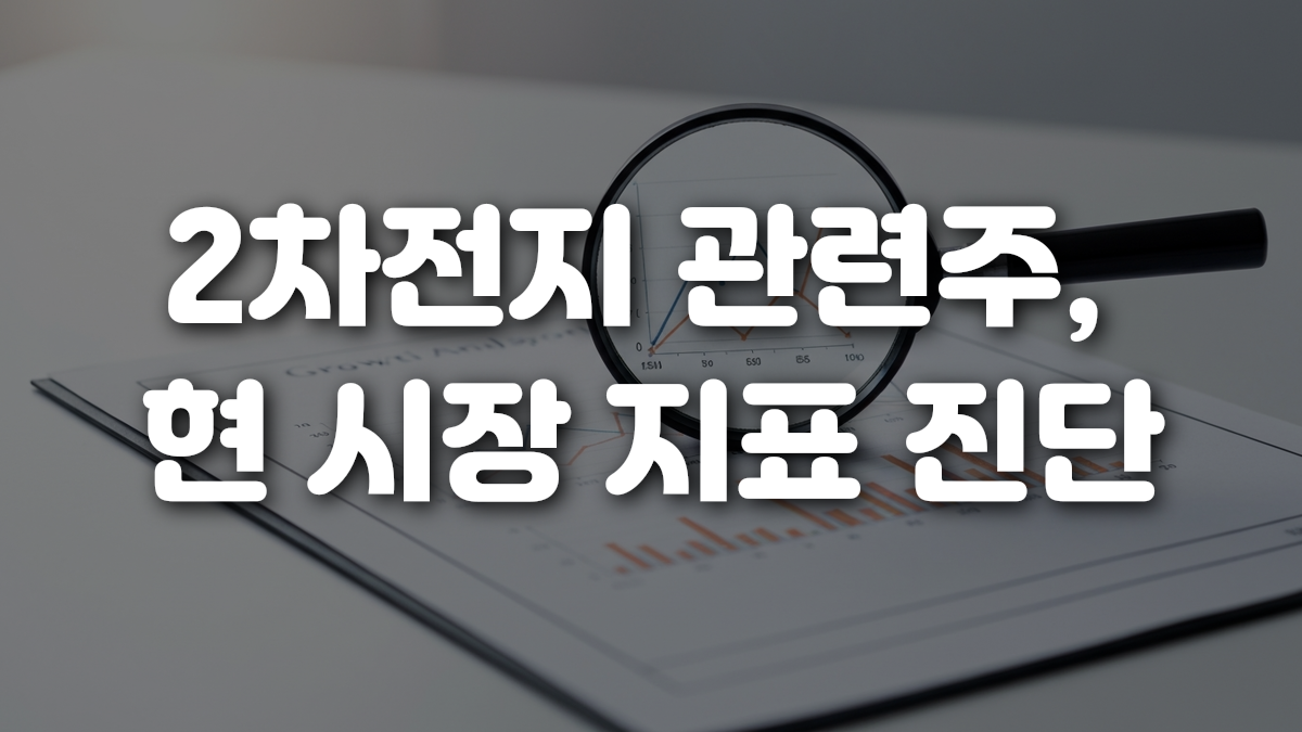 2차전지 관련주 현 시장 지표 진단