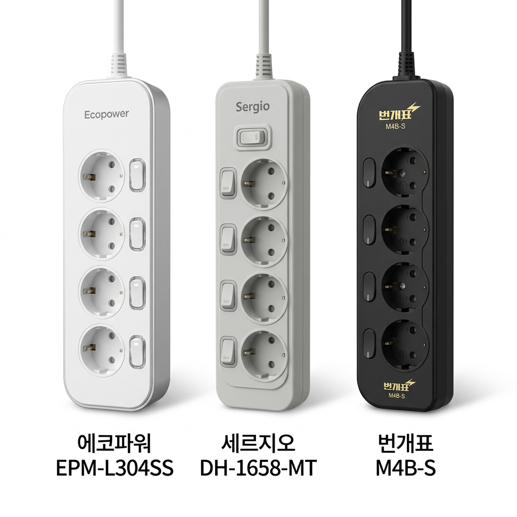 멀티탭 고르는법 3종 비교 에코파워탭 써지오 번개표