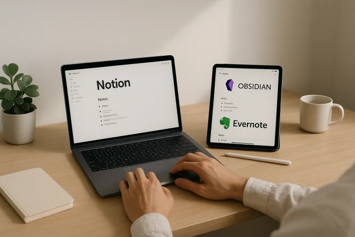 스마트 노트 앱 사용 장면