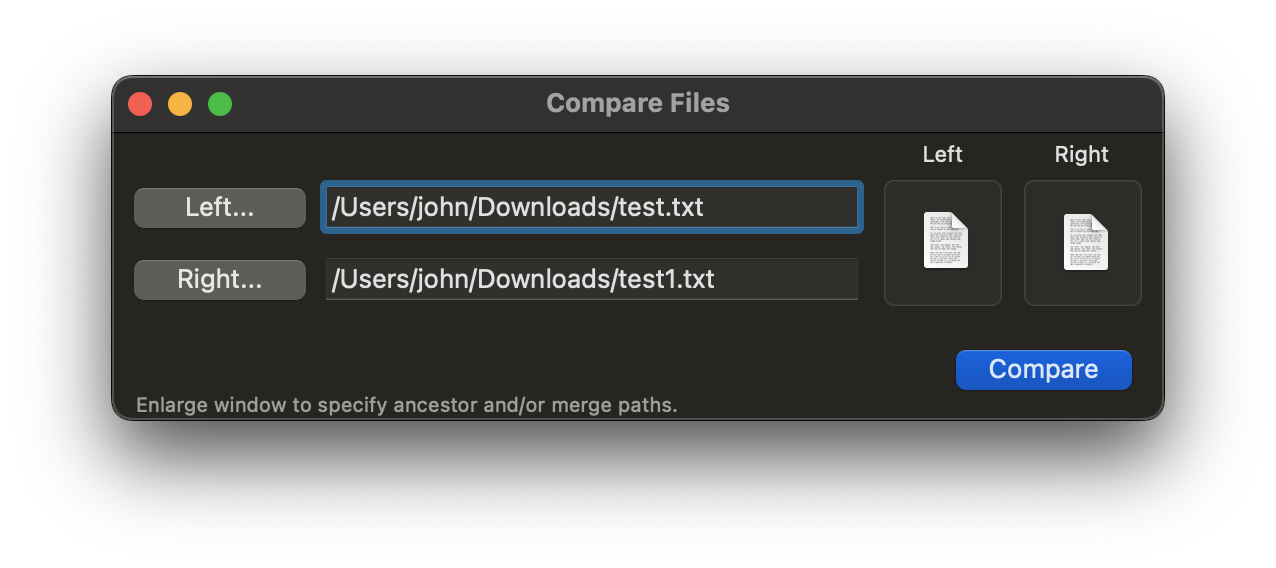 비교파일 패스 입력 완료