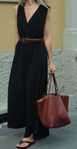 롱블랙드레스에 벨트하기