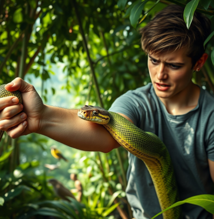 독사에게물리는그림