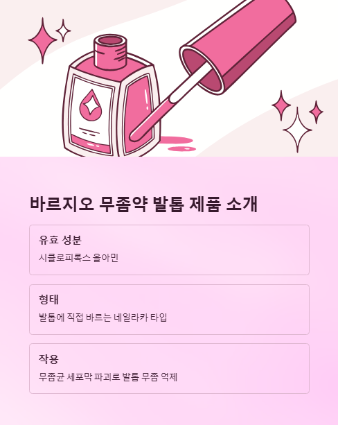 바르지오 무좀약 발톱 제품 소개