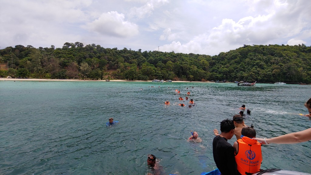 스노클링 중 바다 모습